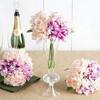 Tableclothsfactory 5 Head Dual Tone Blush/Pink Artificial Peony Silk Bouquet for DIY Wedding Party Bouquets Centerpieces - 11" Tall