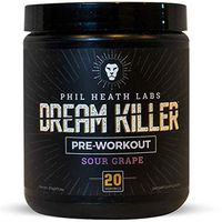 Phil Heath Labs All Natural Dream Killer™ Supplement | Preworkout Energy Drink for Pump Focus with Stamina - Teacrine Creatine Beta Alanine Caffeine | 20 Servings | Sour Grape