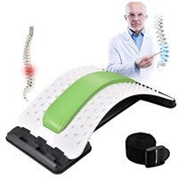 Back Stretcher - Lower and Upper Back Pain Relief, Lumbar Stretching Device，Posture Corrector - Back Support for Office Chair | Get Muscle Tension (White/Green)