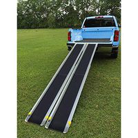 Mandycng 600 Lbs Telescopic Aluminum Wheelchair Ramp, Loading Ramp 3'-5' Foot, Pet Ramp, Non-Skid w/Guardrail Extendable Bicycle Mobility Ramp, Great for ATV Construction Dog SUV Rollator Walker