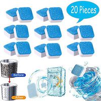20 Pcs New Solid Washing Machine Cleaner Triple Decontamination Effervescent Tablets Washer Cleaner Tub Bomb Deep Cleaning Descaler for Bath Room Kitchen