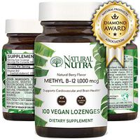Natural Nutra Vegan Methyl B12 Sublingual Lozenges (Methylcobalamin Vitamin B 12), 1000 mcg, Delicious Berry Flavor, Cardiovascular, Energy and Brain Health Supplement, Gluten Free, 100 Count