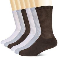 +MD Non-Binding Bamboo Diabetic Socks for Men 6 Pack Circulatory Full Cushion Crew Socks Multicolor,Shoe Size 8-12