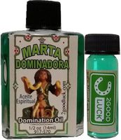 Marta Dominadora, Spiritual Oil With 1 Dram Perfume Set for Magic and Rituals. Aceite Espiritual Para Rituales Y Magia.