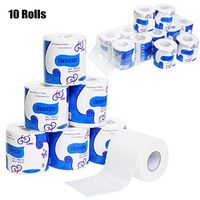 10 Rolls Smooth Paper Towels 3-Ply Natual Paper Pulp Home Kitchen Paper Towels Soft Tissue Bathroom Toilet Tissue Roll Soft Hand Towels