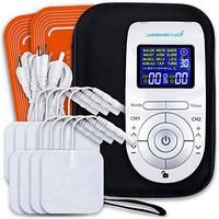 TENS Unit Muscle Stimulator - Therapy Machine with 12 Dual Channel Massage Modes, 40 Adjustable Intensity Levels, and 90 Minute Timer for Maximum Pain Relief with 8 Electrode Pads and 2 Pad Holder