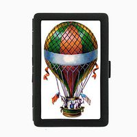 Perfection In Style Black Color Metal Cigarette Case Vintage Hot Air Ballon Design 007