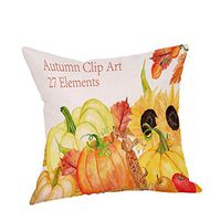 Snowfoller Square Thanksgiving Pillow Cover Thankful Sentiment Pillowcases Embroidered Sofa Car Home Waist Cushion Cover Throw Pillow Case 18x18Inch (C)