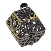 CUTICATE Hollow Out Brass Aromatherapy Essential Oil Diffuser Locket Cage Pendant