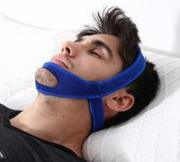 Adjustable Anti-Snoring Chin Strap Natural Snore Stopper Relief Simple and Fast with Free Advanced Nose Vents (Blue)