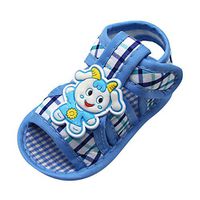 Baby Toddler Boys Grid Sandals, ♥ Beyonds Hollow Out Cotton Shoes, Soft Sole Anti-Slip Infant Summer Outdoor Shoes Newborn First Walker Crib Shoes Sneaker Loafers