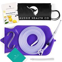 Aussie Health Co Non-Toxic Silicone Enema Bag Kit. 2 Quart. BPA & Phthalates Free. for at Home Water & Coffee Colon Cleansing. Purple Color. Includes Instruction Booklet.
