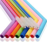 Silicone Straws is a Reusable Drinking Straws,Flexible Straws with Cleaning Brush,Extra Long Smoothies Straws for 30&20 oz Tumblers Rtic/Yeti/Ozark (Set of 8-10" Bent + 4 Brush)