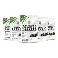 Earth Circle Organics, Premium Chlorella Tablets, USDA Organic, Kosher, Highest Potency, Pure Chlorella Raw Superfood, Cracked Cell Wall, High in Protein, no Additives or Fillers - 400 Tablets(5 Pack)