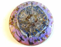 1 Purple Glow Large Charging Plate Crystal Orgone Generator Energy Accumulator 528Hz/7.83Hz/Advance Harmonics (7 3/4"W-196mm 1"H-25mm, B.Sun Silver Bronze R.Violet Indigo Blue Purple Glow Center)