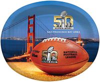 Creative Converting Super Bowl 50 8 Count Oval Platters, 10 x 12", Multicolor