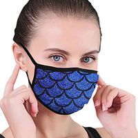 Boys Girls Anti-Dust Anti-Allergies Anti Allergy Earloop Half Face Mouth Cover Face and Nose Cover Outdoor Windproof Cover Adjustable Elastic Band, Sea Blue Mermaid Scales