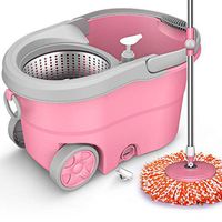 Xiaochongshan Spin Mop Floor Cleaning Supplies - Stainless Steel Spinning Mop And Bucket With Wringer Home Cleaning Kit For Hardwood Floors And Tiles，Mop bucket set