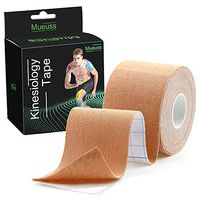 MUEUSS Kinesiology Tape Uncut Sports Tape Waterproof Hypoallergenic Breathable Elastic Sports Tape Roll for Muscles Knee Ankle Elbow Shoulder Support Latex Free FDA Approved 16.5 ft (Beige,1Roll)