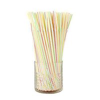 300pcs 8.2 inch Disposable Plastic Straws, Long Striped Colorful Drinking Straws, Flexible Bendy Straw, BPA Free, Safe Food Grade