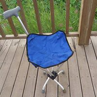 DSHUJC Light Four-Legged Cane Chair Old Man's Cane Chair Aluminum Alloy Material Comfort Cushion Non-Slip Foot Cover Designed for The Elderly