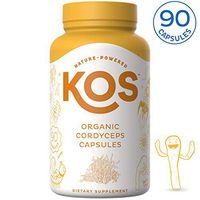 KOS Organic Cordyceps Capsules - Increases Energy Levels, Enhances Endurance and Strengthens Immunity - 90 Vegetarian Cordyceps Sinensis Capsules, No Added Fillers or Preservatives