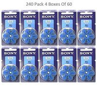 Sony Size 675 PR44 0% Mercury Hearing Aid Batteries with Blue Tab Pack of 240