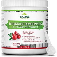 Zazzee D-Mannose Powder Plus, 67 Servings, 6.5 Ounces, Plus 5 Billion CFU Probiotics, Enhanced with Pure Cranberry Juice, Includes Free Scoop, Fast-Acting, Vegan, Non-GMO and All-Natural