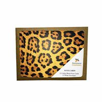 Blank Note Cards - Boxed Set of 15 - Stationery Gift Item - Office Business School Supplies (LEOPARD PRINT)