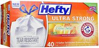 Hefty Ultra Strong Tall Kitchen Drawstring Trash Bag, Citrus Twist, 40 Count