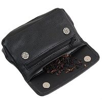 Leather Cigarette Smoking Pipe Tobacco Pouch Case Bag for 2 Pipes Holder Soft Genuine Leather Pocket-Gift for Smokers (Style 1)