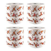 4PCS Christmas Roll Paper Christmas Pattern Paper Towel Christmas Toilet Paper Suitable For Families, Cafes, Shops, Restaurants, Etc, 250cm.