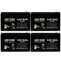 4X Pack - APC Smart-UPS 1000VA RM 2U SU1000RM2U Battery - Replacement UB1280 Universal Sealed Lead Acid Battery (12V, 8Ah, 8000mAh, F1 Terminal, AGM, SLA) - Includes 8 F1 to F2 Terminal Adapters