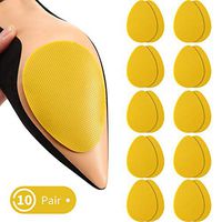 10 Pairs Non-Skid Shoe Pads Anti Slip Shoe Grips Self-Adhesive Rubber Shoe Sole Stickers for Prevent Slip and Reduce Noise (Yellow)