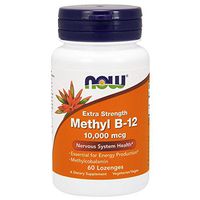 NOW Supplements, Methyl B-12 (Methylcobalamin) 10,000 mcg, Nervous System Health*, 60 Lozenges