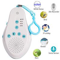 White Noise Sleep Baby Sound Machine W/ 4 Soothing Sounds 3 Lullaby Sleep Timer 30 Seconds Recorder Voise Sensor for Kids Sleep Nursery