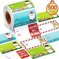 500 Pieces Christmas Gift Tags Christmas Santa Claus Stickers Self Adhesive Christmas Gift Tags Christmas Festival Birthday Wedding Holiday Decor