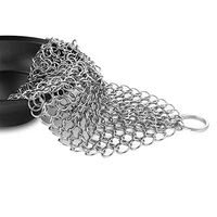 Cast Iron Cleaner,Stainless Steel Cast Iron Cleaner,316L Chainmail Scrubber for Cast Iron Pan, Anti-Rust Cast Iron Scraper (Silver)