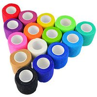 Wobe 15 Pack Self-Adhesive Cohesive Wrap Bandage Tape, Adhesive Bandage Wrap Stretch Self-Adherent Tape Elastic Non-Woven Bandage Rolls Assorted Colors (5 Yards Each, 2 inches) for Sports Wrist Ankle