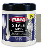 Weiman Jewelry Polish Cleaner and Tarnish Remover Wipes - 20 Count with Polishing Cloth - Use on Silver Jewelry Antique Silver Gold Brass Copper and Aluminum