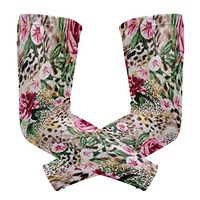 WXLIFE Floral Tiger Leopard Print Sun Uv Protection Sport Arm Sleeves for Men Women Kids Running Basketball Cycling Arm Warmer Sleeves 1 Pair