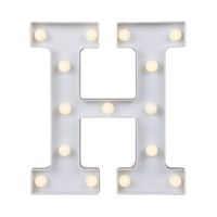 YANROO Light Up LED Letter Marquee Sign Alphabet Letters with Lights for Christmas Wedding Birthday Home Party Battery Powered Night Light Wall Decor (H)