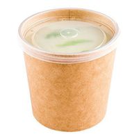 Clear Plastic Lid for Round Bio Soup Container - Fit's 26 oz & 32 oz Containers - Disposable - 200ct Box - Restaurantware
