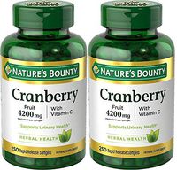 Nature's Bounty Cranberry Fruit 4200 mg, 250 Softgels (Pack of 2)