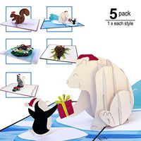 NDN LINE 3D Pop Up Christmas Card Holiday 5 Pack | X-MAS, Holiday Cards, New Years