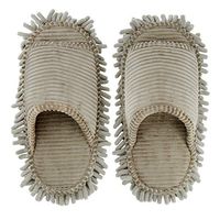 Microfiber Slippers Floor Cleaning Mop Men and Women House Dusting Slippers Floor Dust Dirt Cleaning Slipper (New Brown, women 11-12, men 9-10)