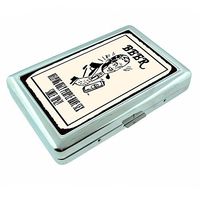 Perfection In Style Metal Silver Cigarette Case Vintage Drinking Ads Design 007