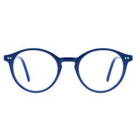 TIJN Blue Light Blocking Glasses Men Women Vintage Thick Round Rim Frame Eyeglasses ((Blue Light Blocking-Spring Hinges) Blue)