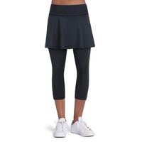 Tennis Skirted Leggings Women with Pockets Capris Skorts Leggings with Skirts& Women Tennis Clothing(GY,S)