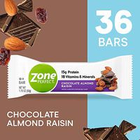 ZonePerfect Protein Bars, Chocolate Almond Raisin, 15g of Protein, Nutrition Bars with Vitamins & Minerals, Great Taste Guaranteed, 36 Bars